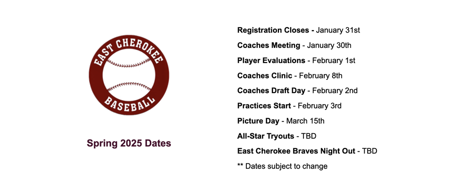 Spring 2025 Dates