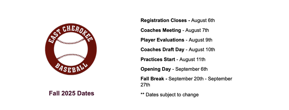 Fall 2025 Dates